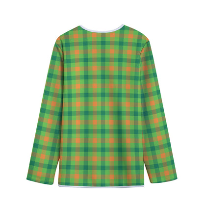 Irish Buffalo Plaid Pattern Print Long Sleeve Short Coat