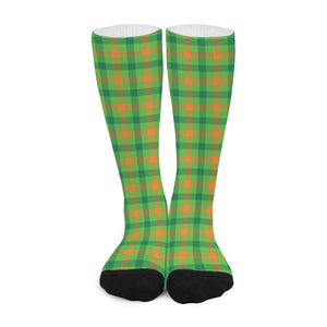 Irish Buffalo Plaid Pattern Print Long Socks