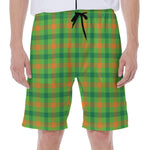 Irish Buffalo Plaid Pattern Print Men's Beach Shorts