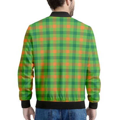 Irish Buffalo Plaid Pattern Print Men's Bomber Jacket