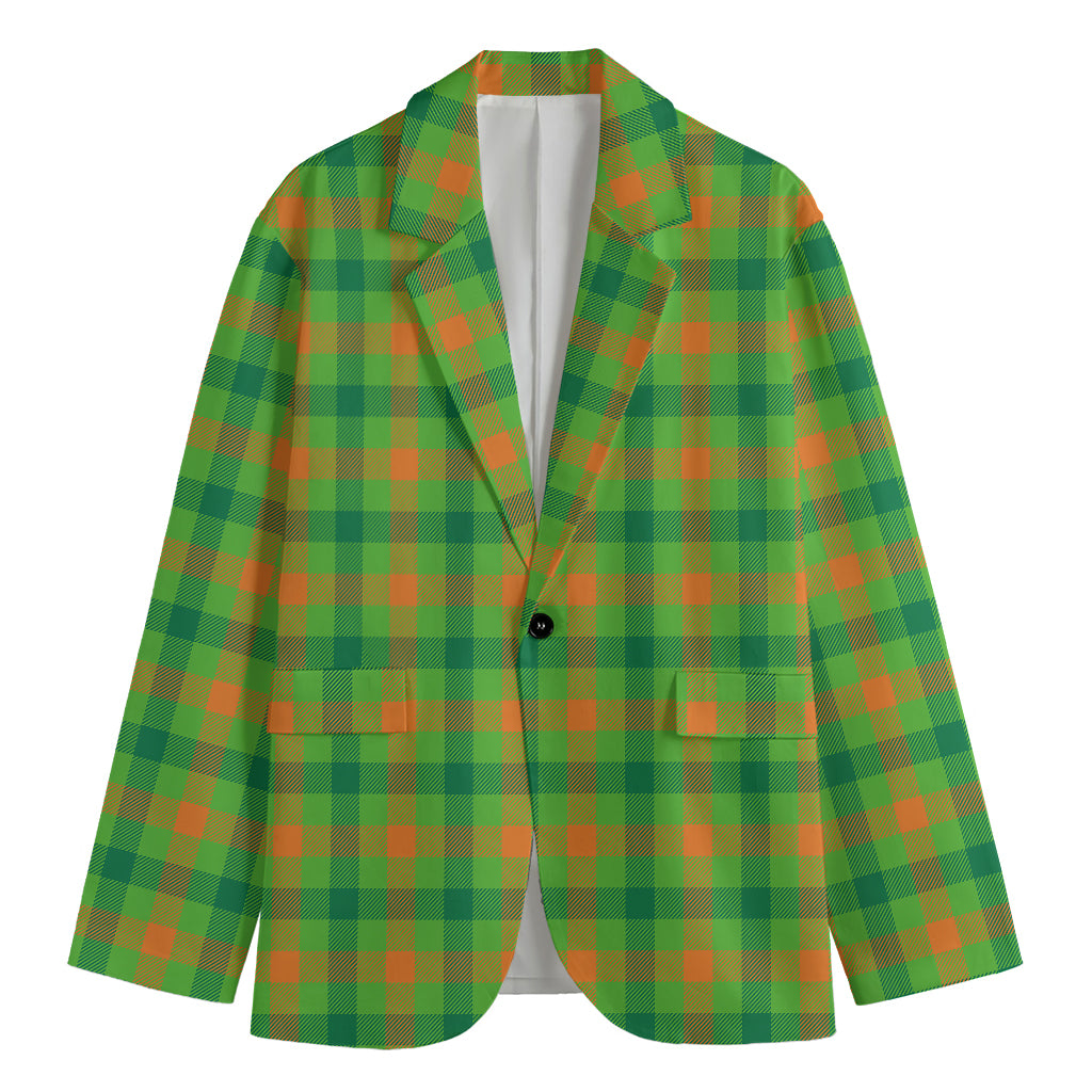 Irish Buffalo Plaid Pattern Print Men's Cotton Blazer