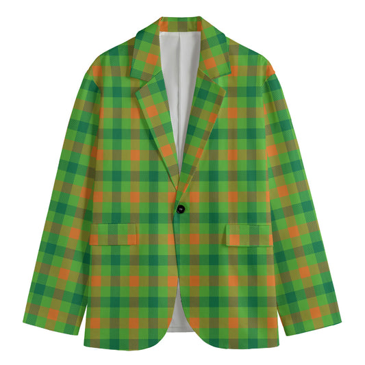 Irish Buffalo Plaid Pattern Print Men's Cotton Blazer