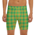 Irish Buffalo Plaid Pattern Print Men's Long Boxer Briefs
