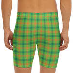 Irish Buffalo Plaid Pattern Print Men's Long Boxer Briefs