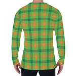 Irish Buffalo Plaid Pattern Print Men's Long Sleeve T-Shirt