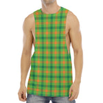 Irish Buffalo Plaid Pattern Print Men's Muscle Tank Top