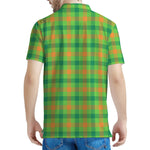 Irish Buffalo Plaid Pattern Print Men's Polo Shirt