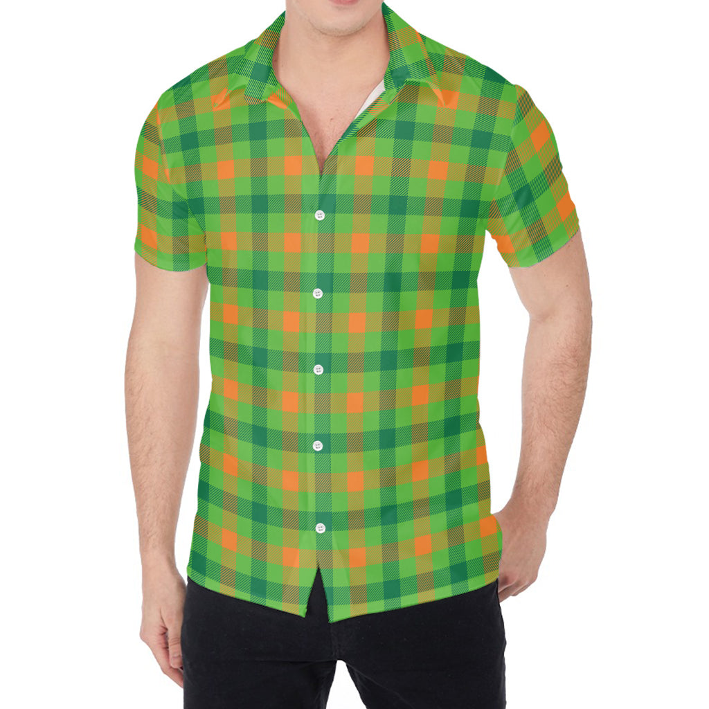 Irish Buffalo Plaid Pattern Print Men's Shirt