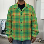 Irish Buffalo Plaid Pattern Print Men's Shirt Jacket