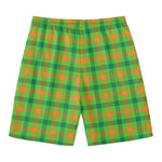 Irish Buffalo Plaid Pattern Print Men's Swim Trunks