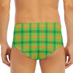 Irish Buffalo Plaid Pattern Print Men's Triangle Swim Briefs