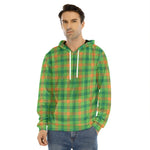 Irish Buffalo Plaid Pattern Print Men's Velvet Pullover Hoodie