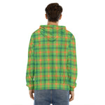 Irish Buffalo Plaid Pattern Print Men's Velvet Pullover Hoodie