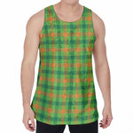 Irish Buffalo Plaid Pattern Print Men's Velvet Tank Top