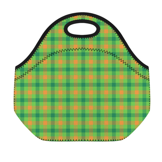 Irish Buffalo Plaid Pattern Print Neoprene Lunch Bag