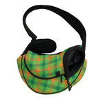 Irish Buffalo Plaid Pattern Print Pet Sling Carrier