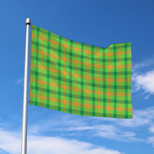 Irish Buffalo Plaid Pattern Print Polyester Flag