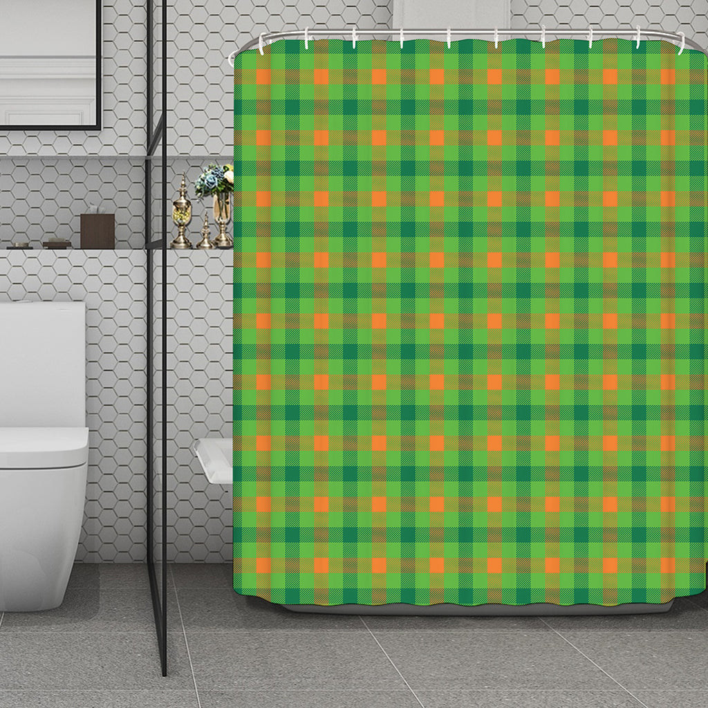 Irish Buffalo Plaid Pattern Print Polyester Shower Curtain