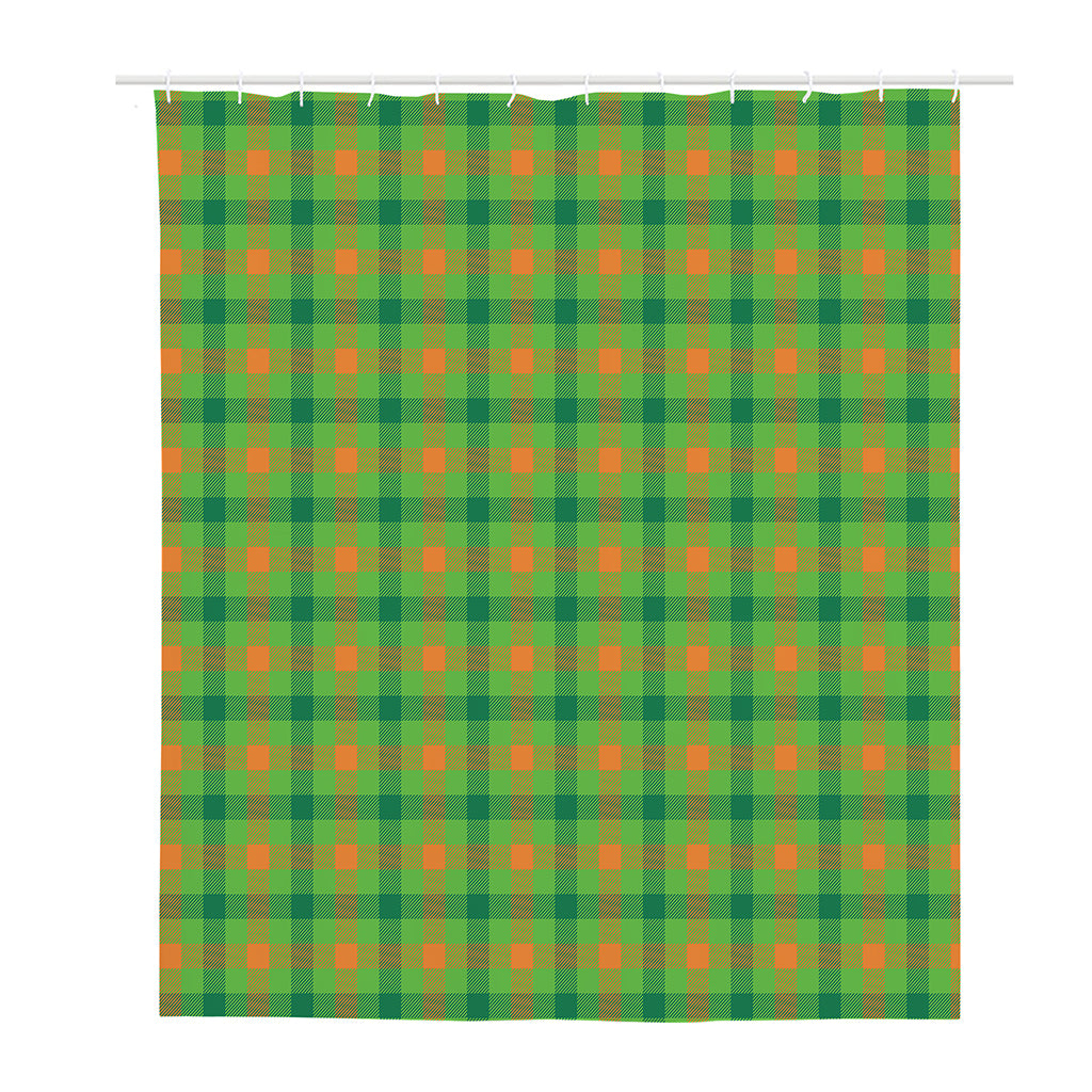 Irish Buffalo Plaid Pattern Print Polyester Shower Curtain