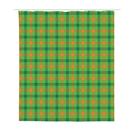 Irish Buffalo Plaid Pattern Print Polyester Shower Curtain