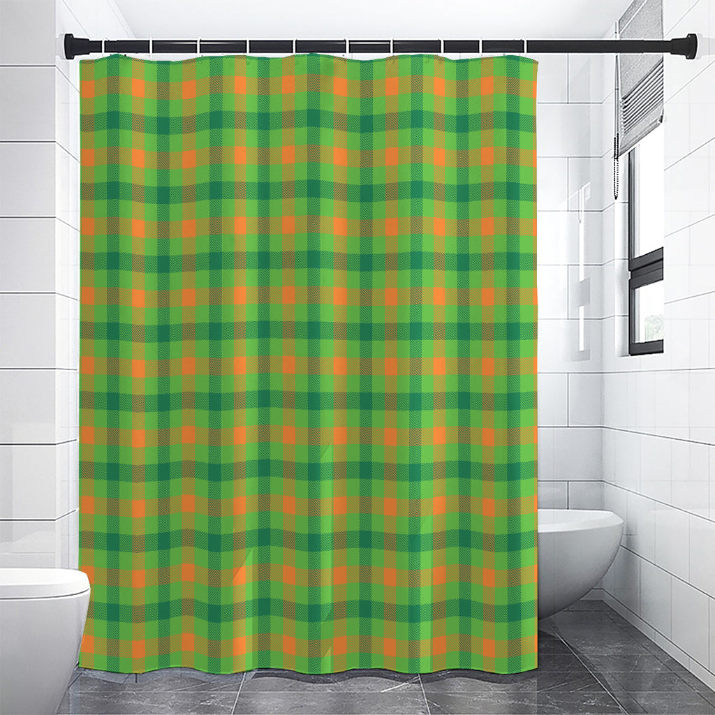 Irish Buffalo Plaid Pattern Print Premium Shower Curtain