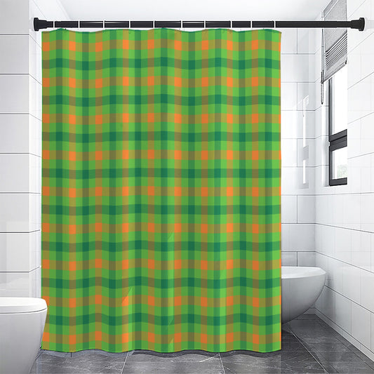 Irish Buffalo Plaid Pattern Print Premium Shower Curtain
