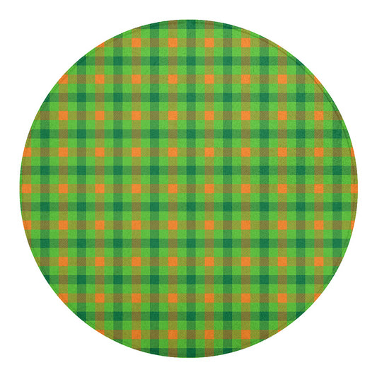 Irish Buffalo Plaid Pattern Print Round Blanket