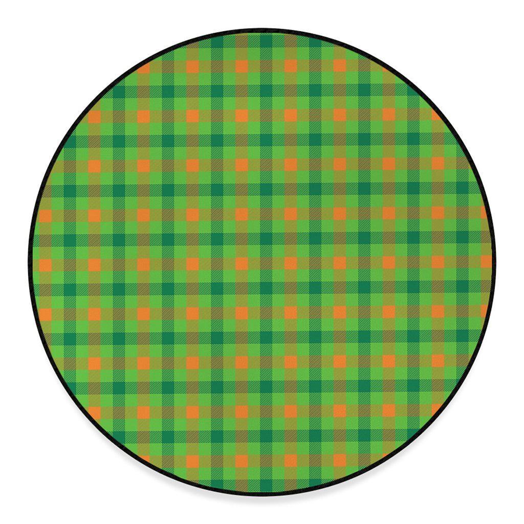Irish Buffalo Plaid Pattern Print Round Floor Mat