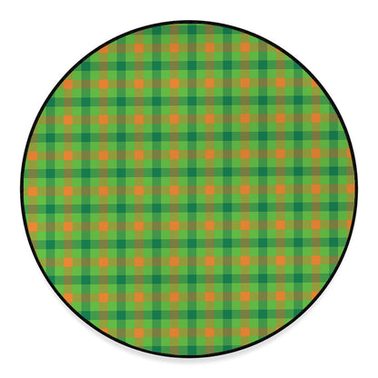 Irish Buffalo Plaid Pattern Print Round Floor Mat