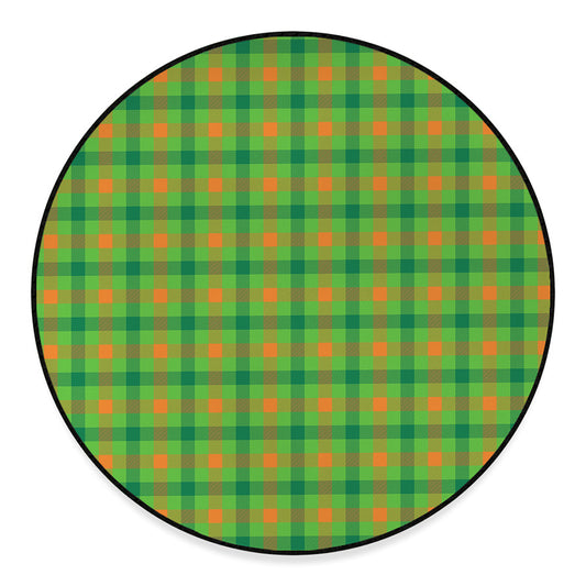 Irish Buffalo Plaid Pattern Print Round Floor Mat