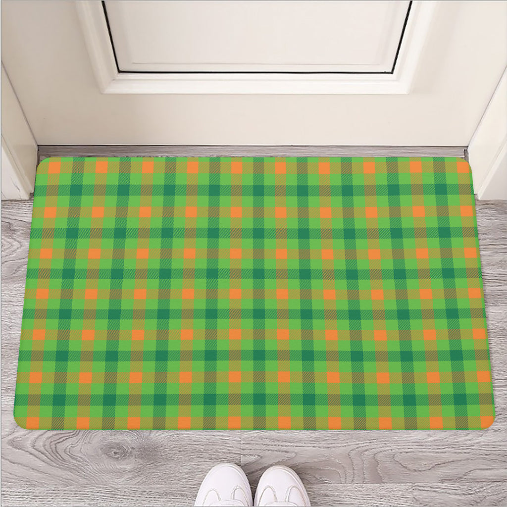 Irish Buffalo Plaid Pattern Print Rubber Doormat