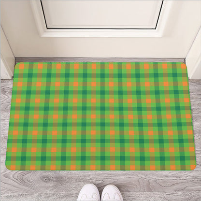 Irish Buffalo Plaid Pattern Print Rubber Doormat