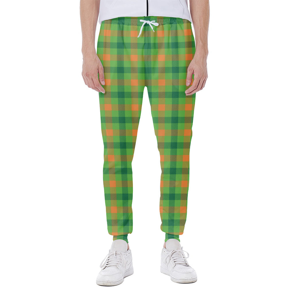 Irish Buffalo Plaid Pattern Print Scuba Joggers