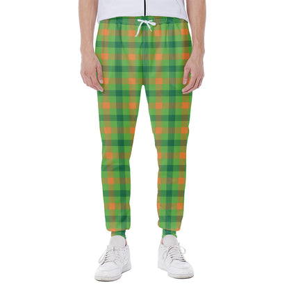 Irish Buffalo Plaid Pattern Print Scuba Joggers