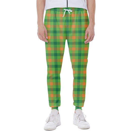 Irish Buffalo Plaid Pattern Print Scuba Joggers