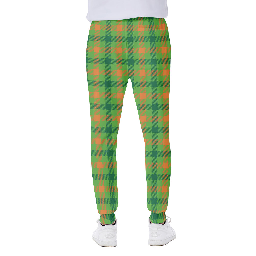 Irish Buffalo Plaid Pattern Print Scuba Joggers