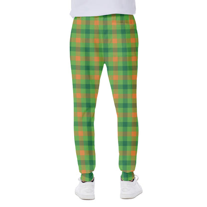 Irish Buffalo Plaid Pattern Print Scuba Joggers