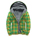 Irish Buffalo Plaid Pattern Print Sherpa Lined Zip Up Hoodie
