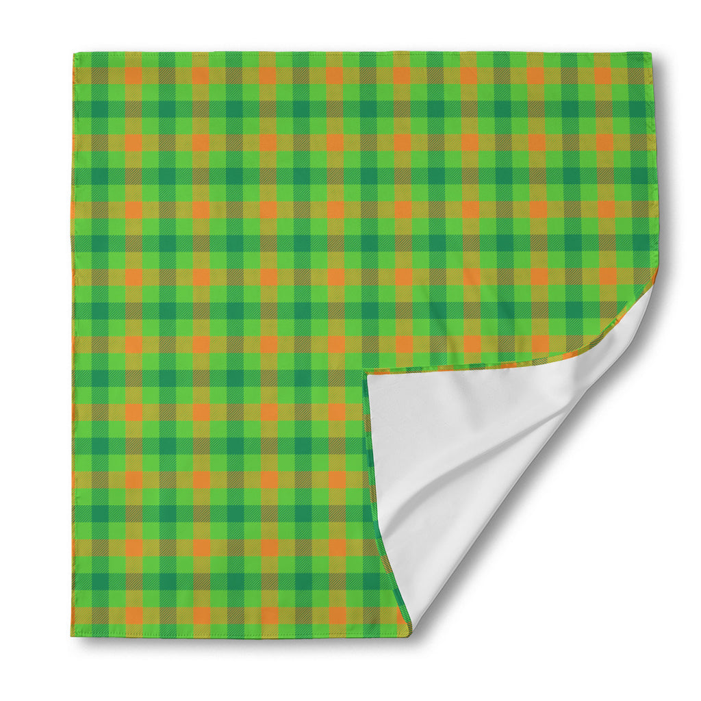 Irish Buffalo Plaid Pattern Print Silk Bandana