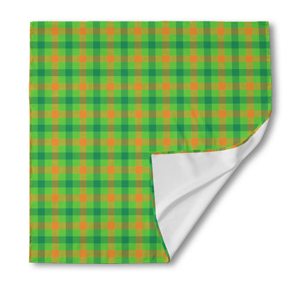 Irish Buffalo Plaid Pattern Print Silk Bandana