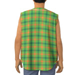 Irish Buffalo Plaid Pattern Print Sleeveless Baseball Jersey