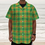 Irish Buffalo Plaid Pattern Print Textured Short Sleeve Shirt