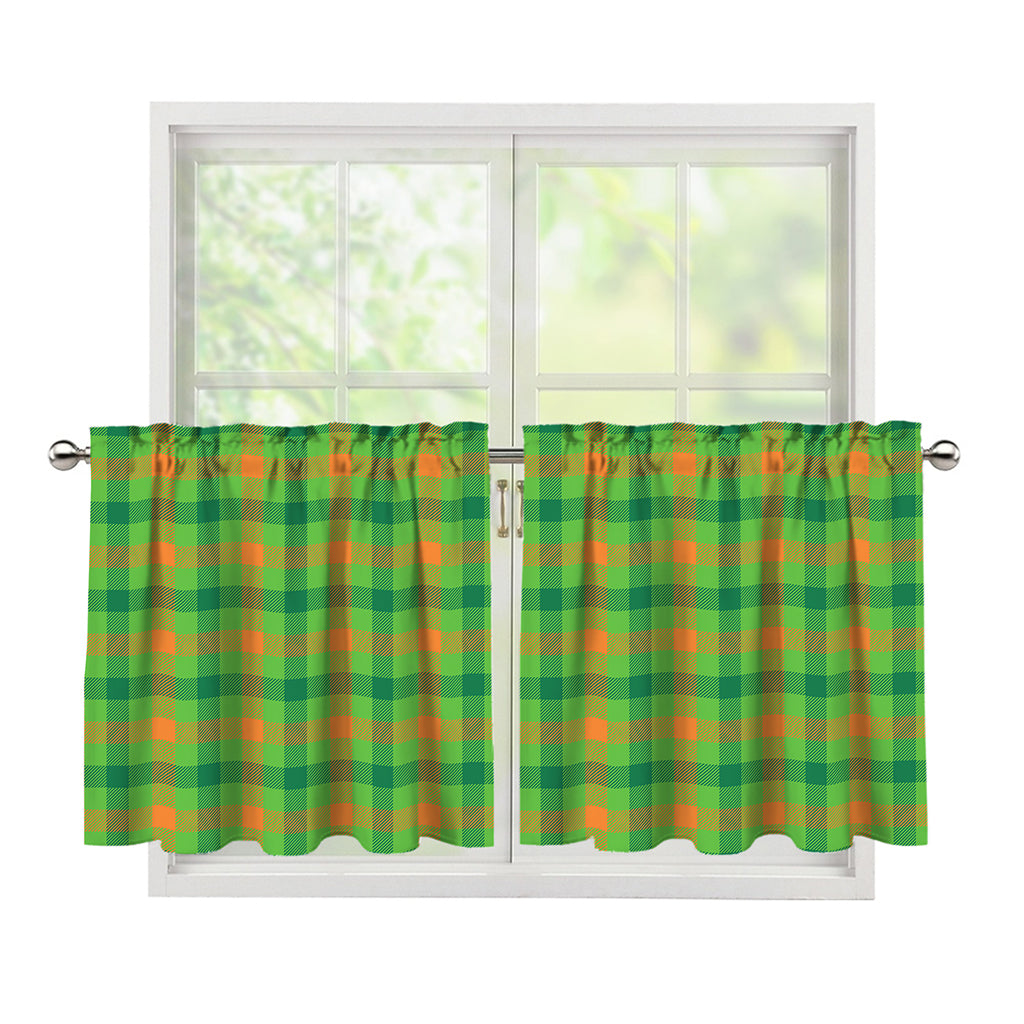 Irish Buffalo Plaid Pattern Print Tier Curtains