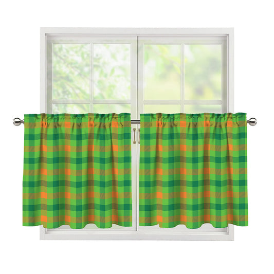 Irish Buffalo Plaid Pattern Print Tier Curtains