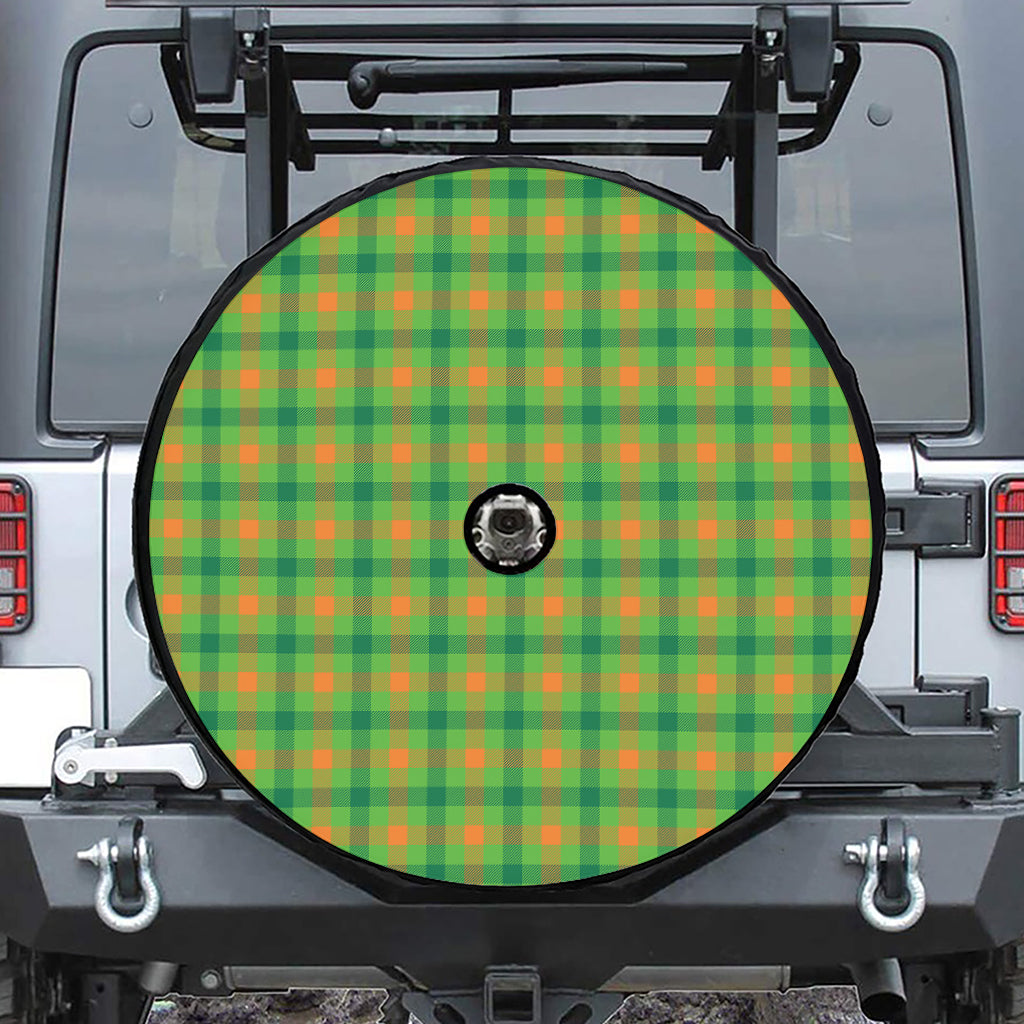 Irish Buffalo Plaid Pattern Print Tire Cover With Camera Hole