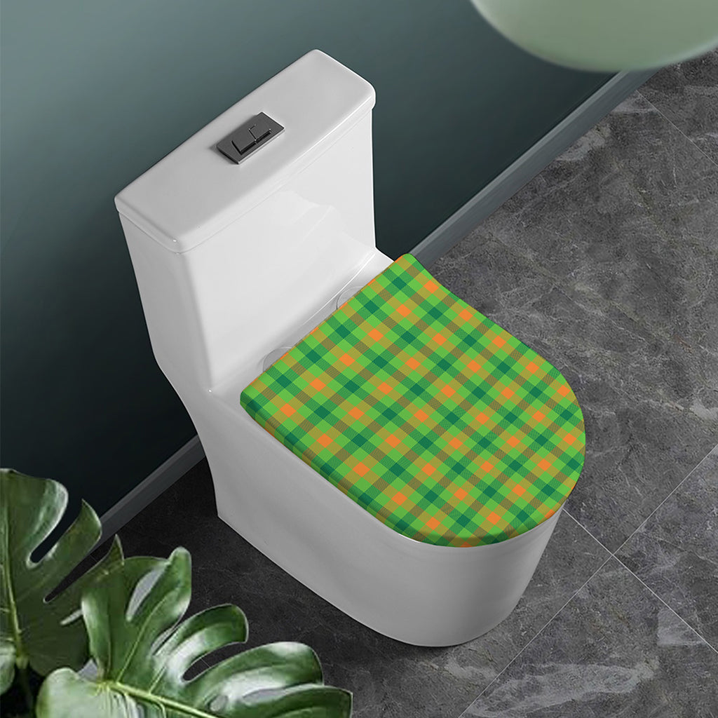 Irish Buffalo Plaid Pattern Print Toilet Lid Cover