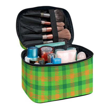 Irish Buffalo Plaid Pattern Print Travel Makeup Bag