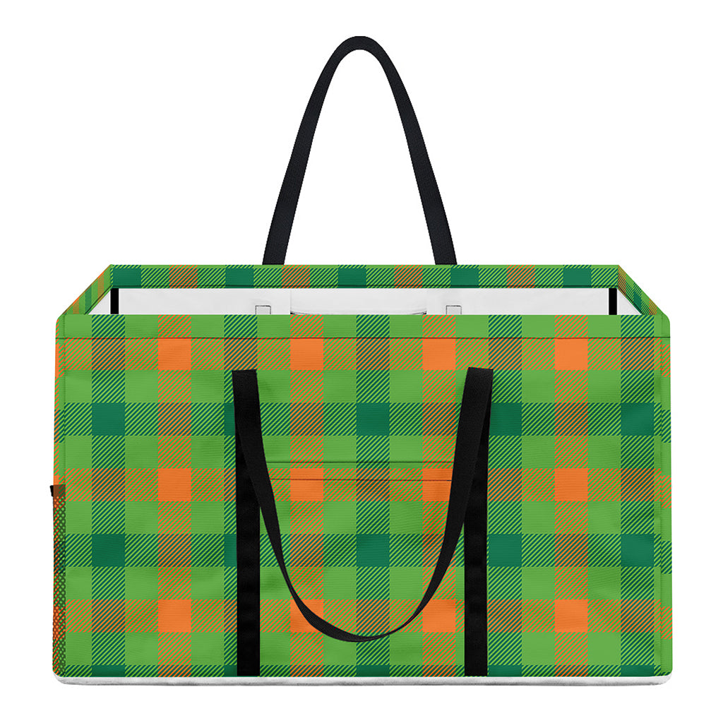 Irish Buffalo Plaid Pattern Print Utility Tote Bag