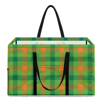 Irish Buffalo Plaid Pattern Print Utility Tote Bag