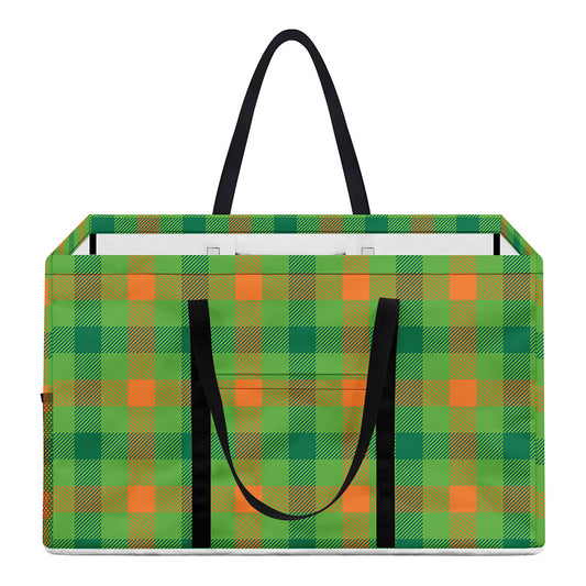 Irish Buffalo Plaid Pattern Print Utility Tote Bag